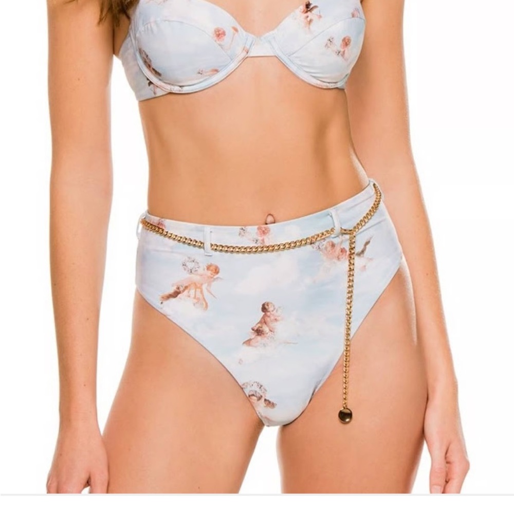 Angel Print Bikini with Blue Hue